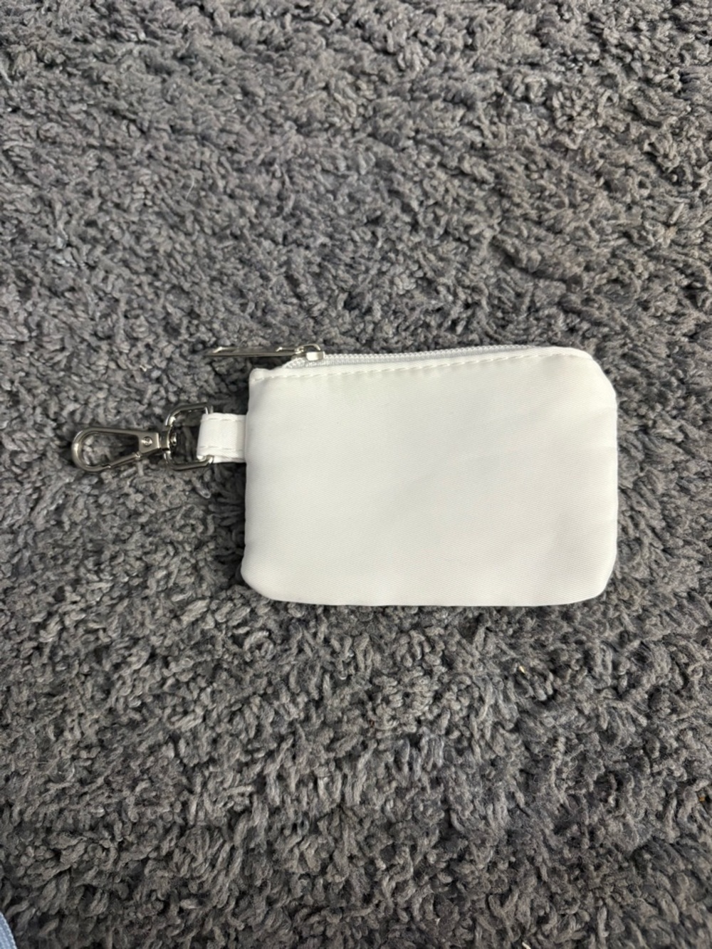 NWOT white colored zipper pouch keychain wallet